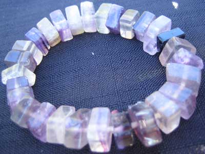 Fluorite square cut bracelet
