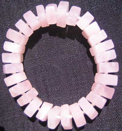 Rose Quartz square cut bracelet