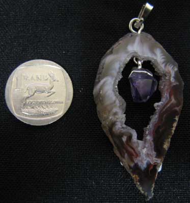 Agate slice with Amethyst