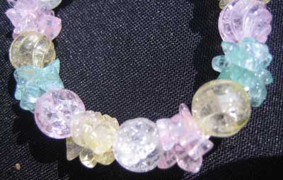 Coloured bead and crystal bracelet